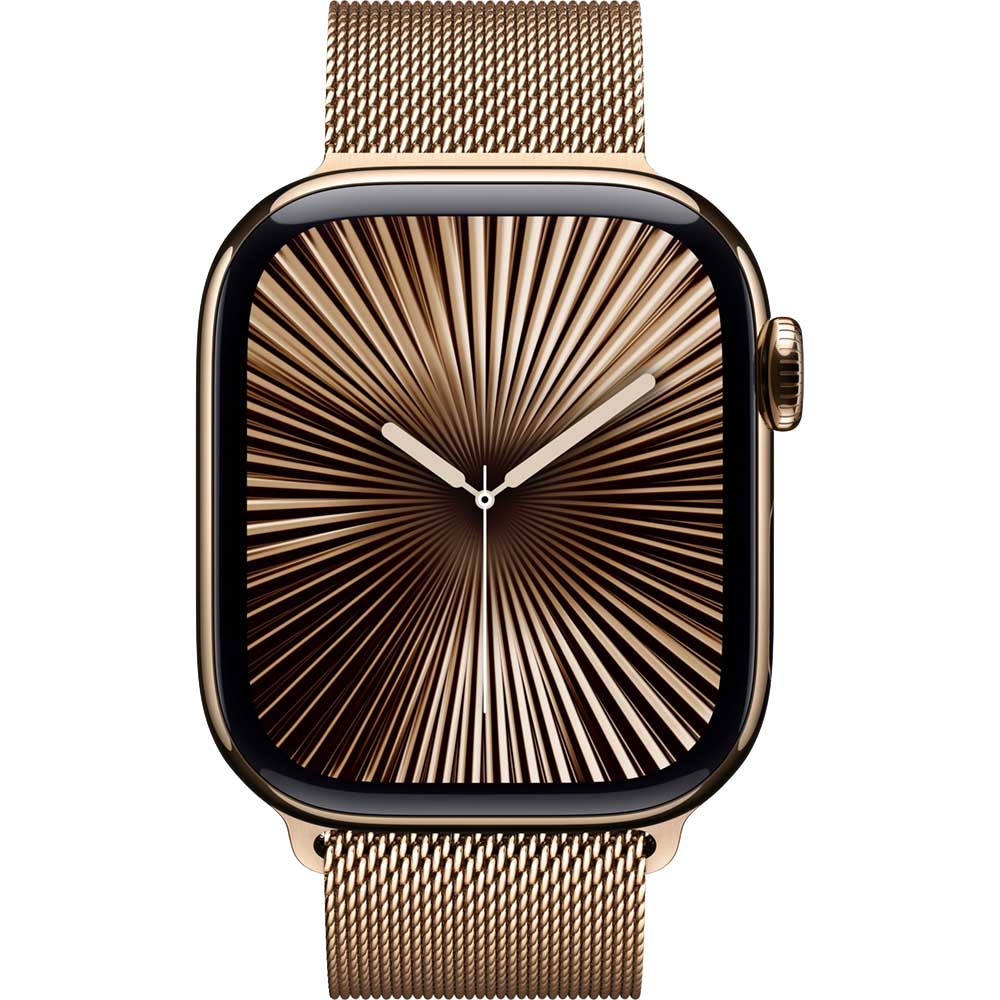 Apple Watch Series 10 GPS+Cellular 46mm Gold Titanium Case with Gold Milanese Loop