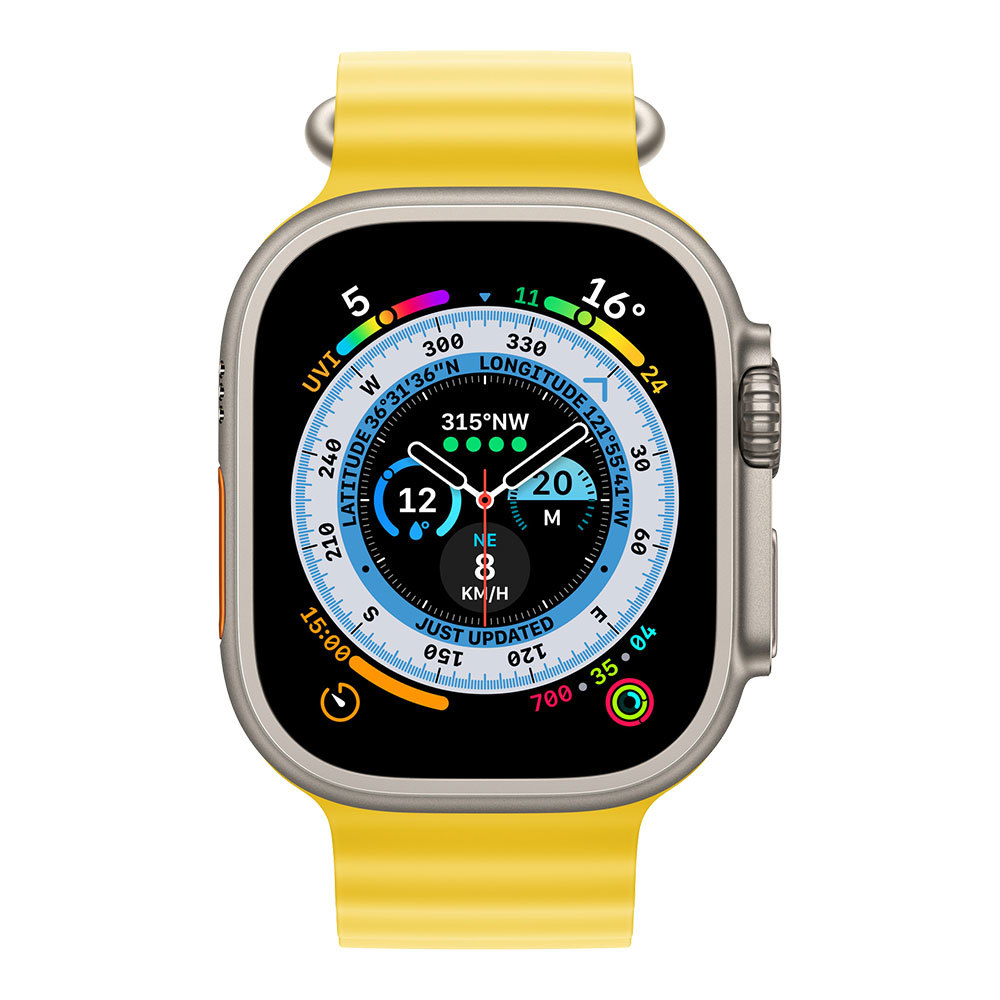Apple Watch Ultra with Yellow Ocean Band