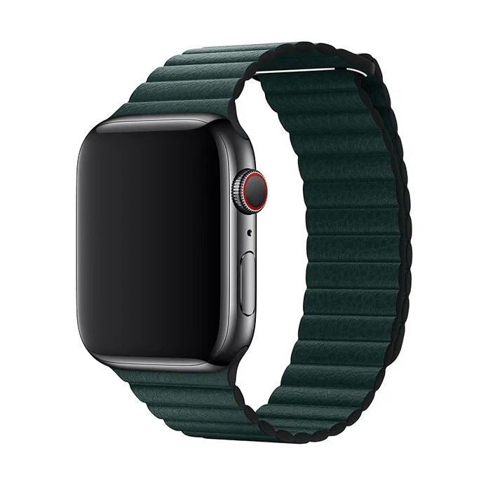 Ремешок Leather Link для Apple Watch 42/44/45 mm Sequoia Green