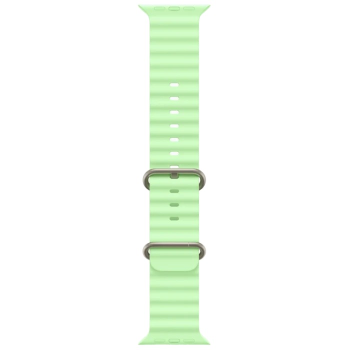 Apple Watch Ultra 3 Natural Titanium Case with Ocean Band Neon Green