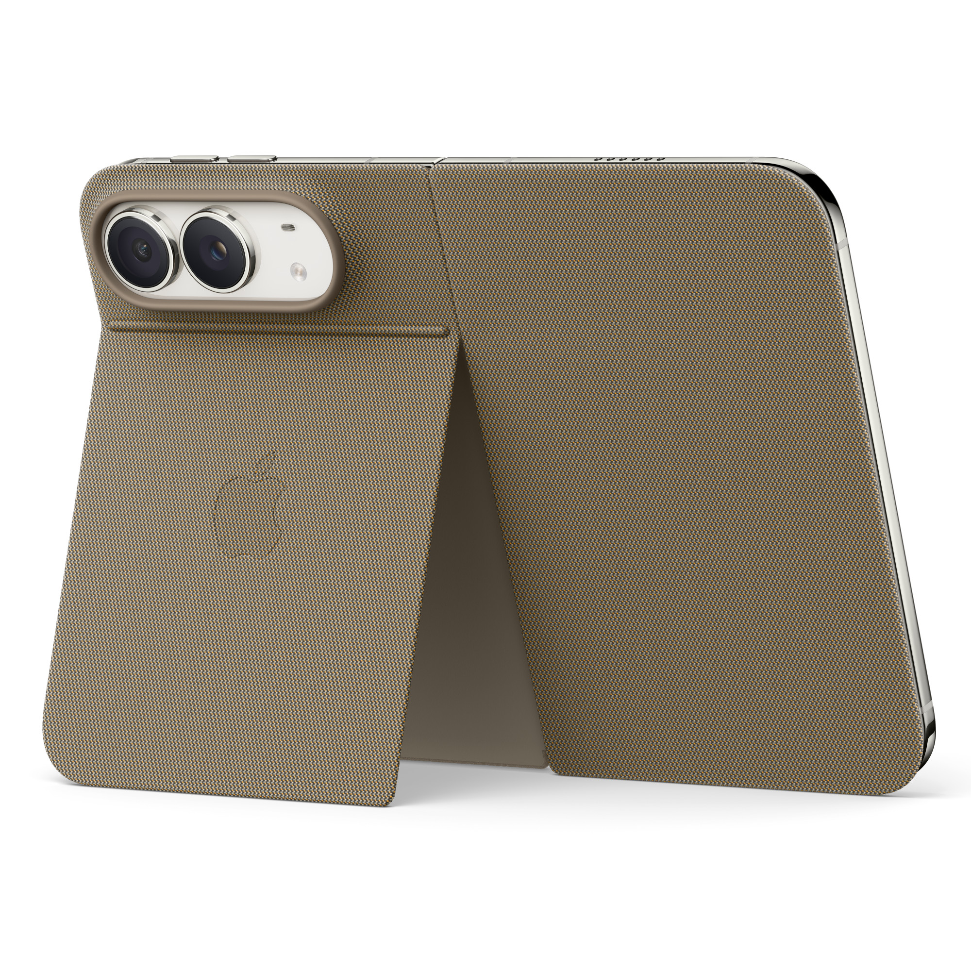 Чехол Folio with Kickstand iPhone Duo Серо-коричневый