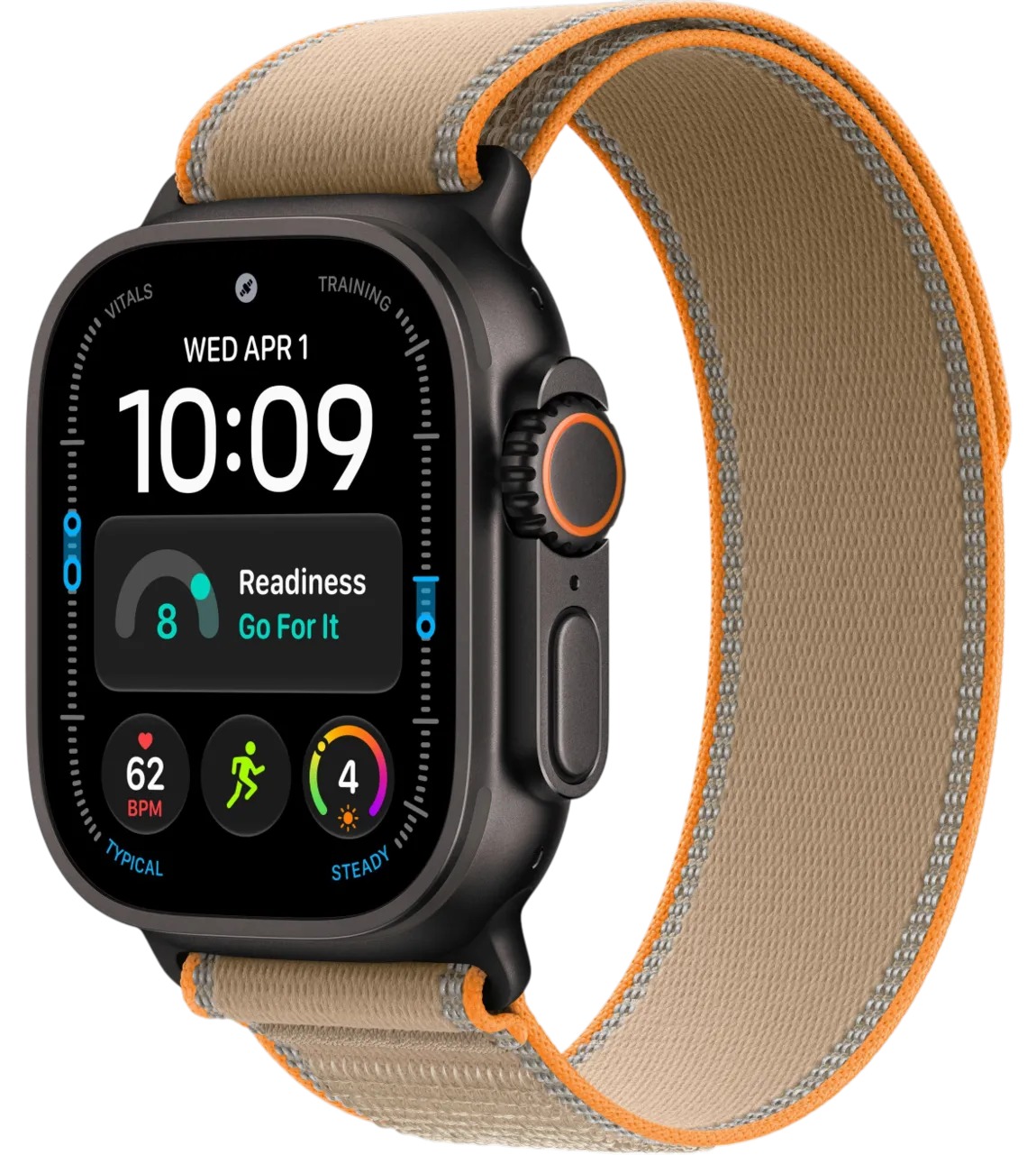 Apple Watch Ultra 4 Black Titanium Case with Sand Trail Loop S/M