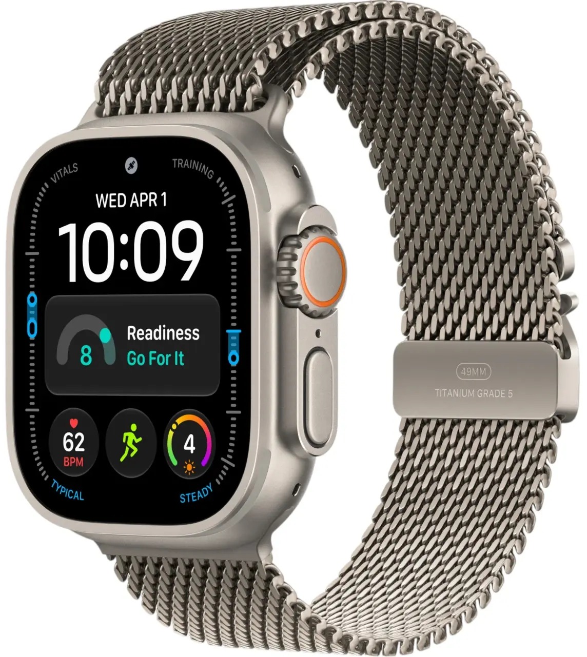 Apple Watch Ultra 4 Natural Titanium Case with Natural Milanese Loop M