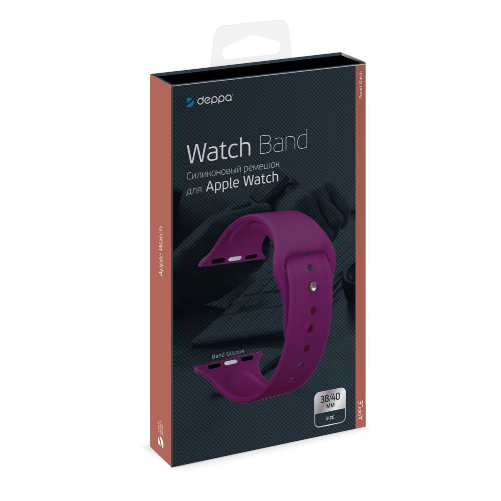 Ремешок Band Silicone для Apple Watch 42/44mm, силиконовый, (Бургунди)
