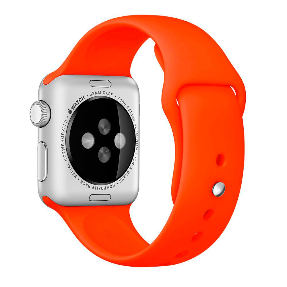 Силиконовый ремешок для Apple Watch 42 mm, цвет оранжевый