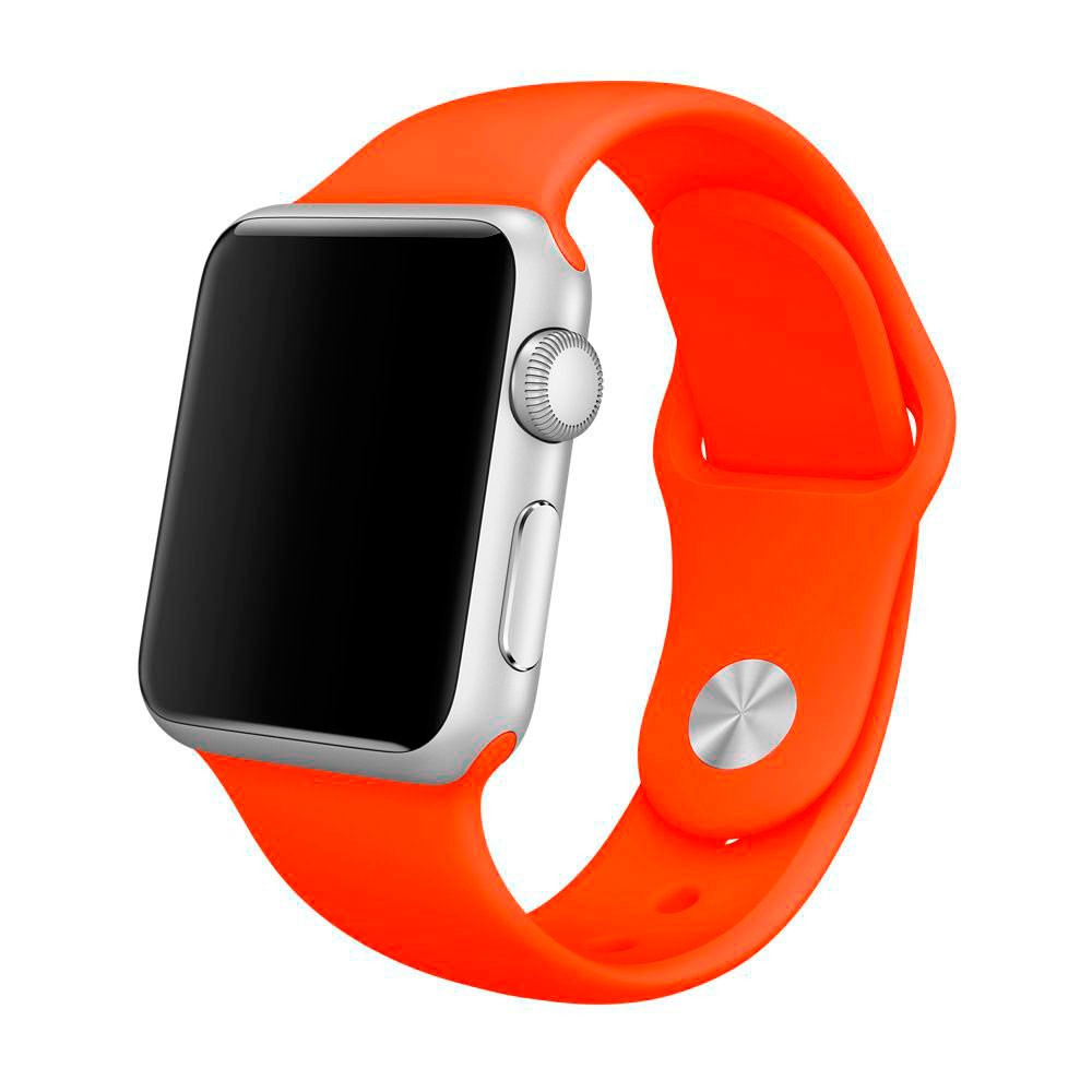 Силиконовый ремешок для Apple Watch 42 mm, цвет оранжевый