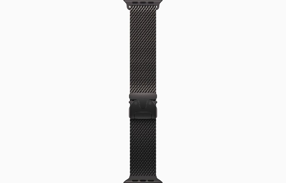 Apple Watch Ultra 3 Black Titanium Case with Titanium Milanese Loop Black L