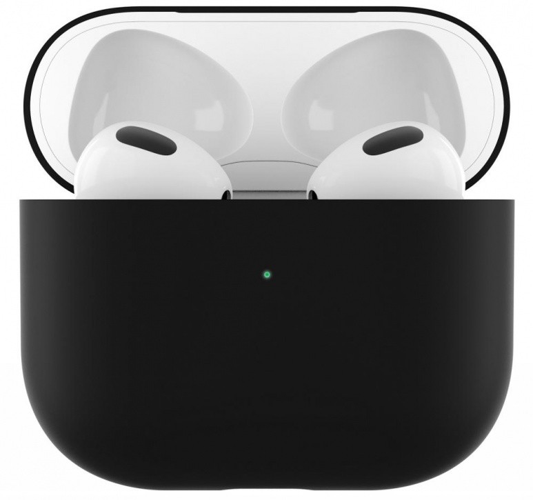 Силиконовый чехол класса Premium для AirPods 3 Deppa (черный)