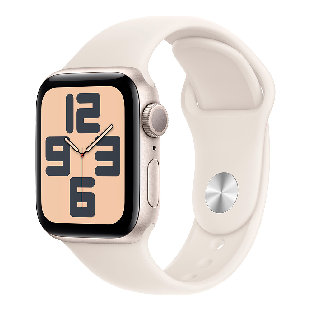 Apple Watch SE 2024 GPS 40mm Starlight Aluminum Case with Starlight Sport Band S/M