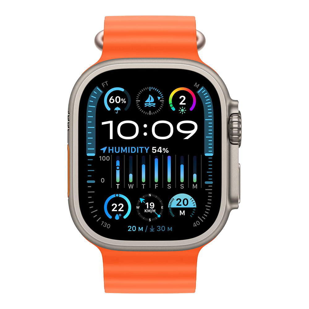 Apple Watch Ultra 2 with Orange Ocean Band