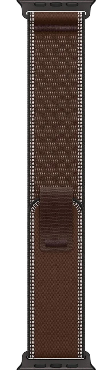 Apple Watch Ultra 4 Black Titanium Case with Dark Umber Trail Loop S/M