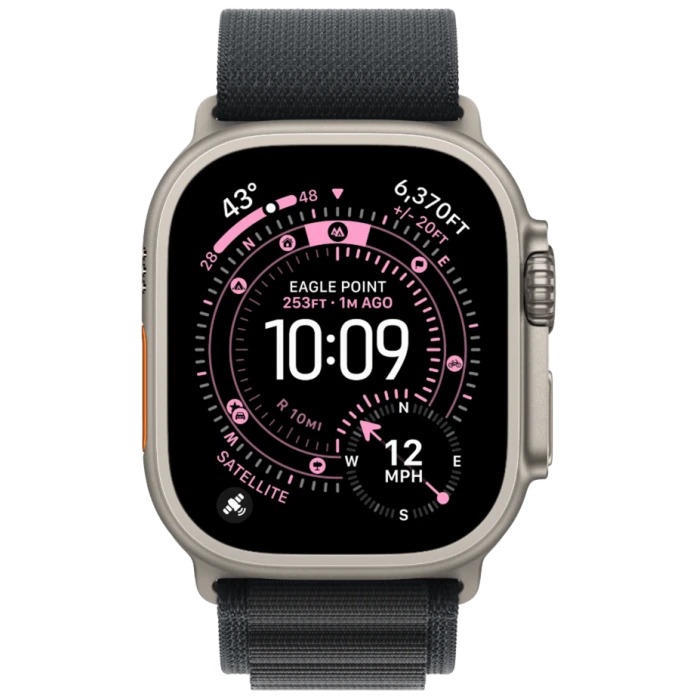 Apple Watch Ultra 3 Natural Titanium Case with Alpine Loop Black L
