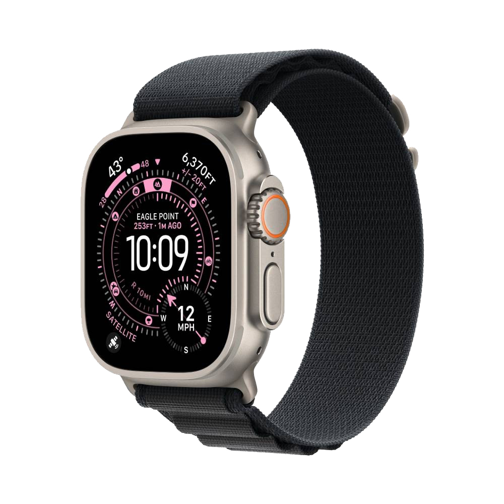 Apple Watch Ultra 3 Natural Titanium Case with Alpine Loop Black L