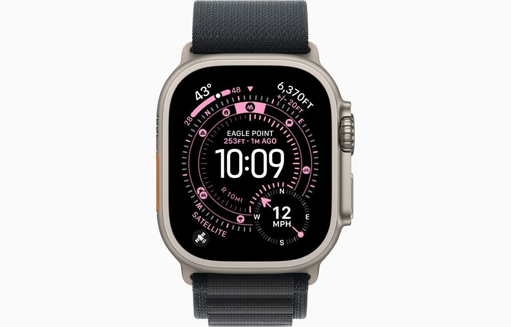 Apple Watch Ultra 3 Natural Titanium Case with Alpine Loop Black L