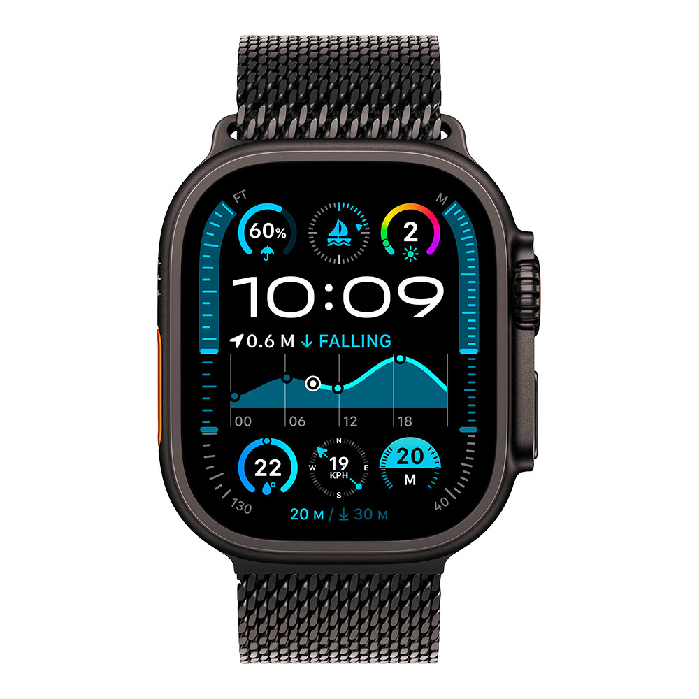 Apple Watch Ultra 2 with Black Titanium Milanese Loop L