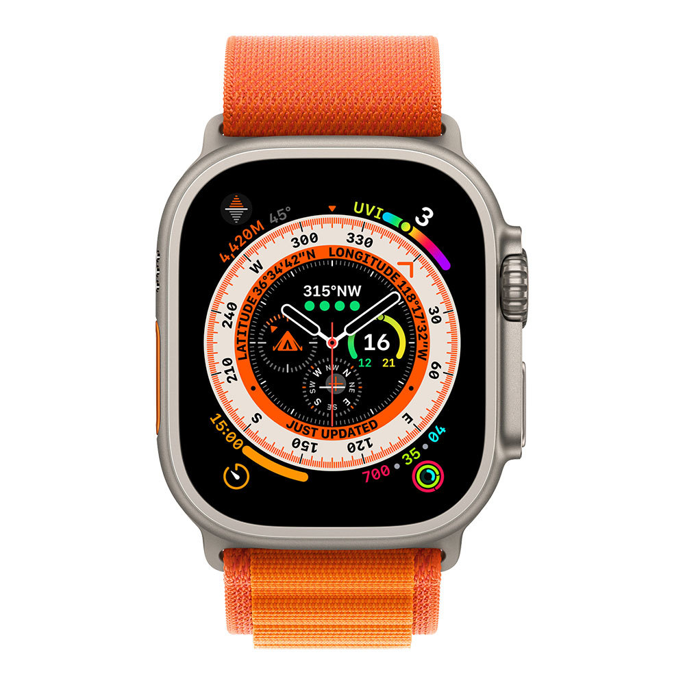 Apple Watch Ultra with Orange Alpine Loop S
