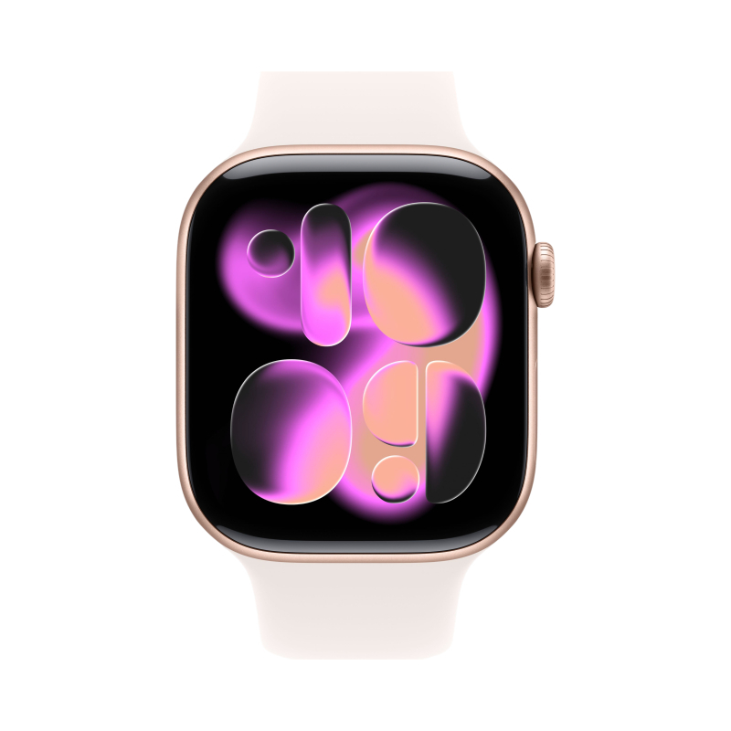Apple Watch Series 11 GPS 42mm Rose Gold Aluminum Case with Light Blush Sport Band S/M