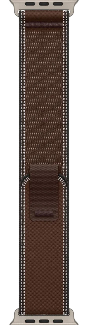 Apple Watch Ultra 4 Natural Titanium Case with Dark Umber Trail Loop S/M