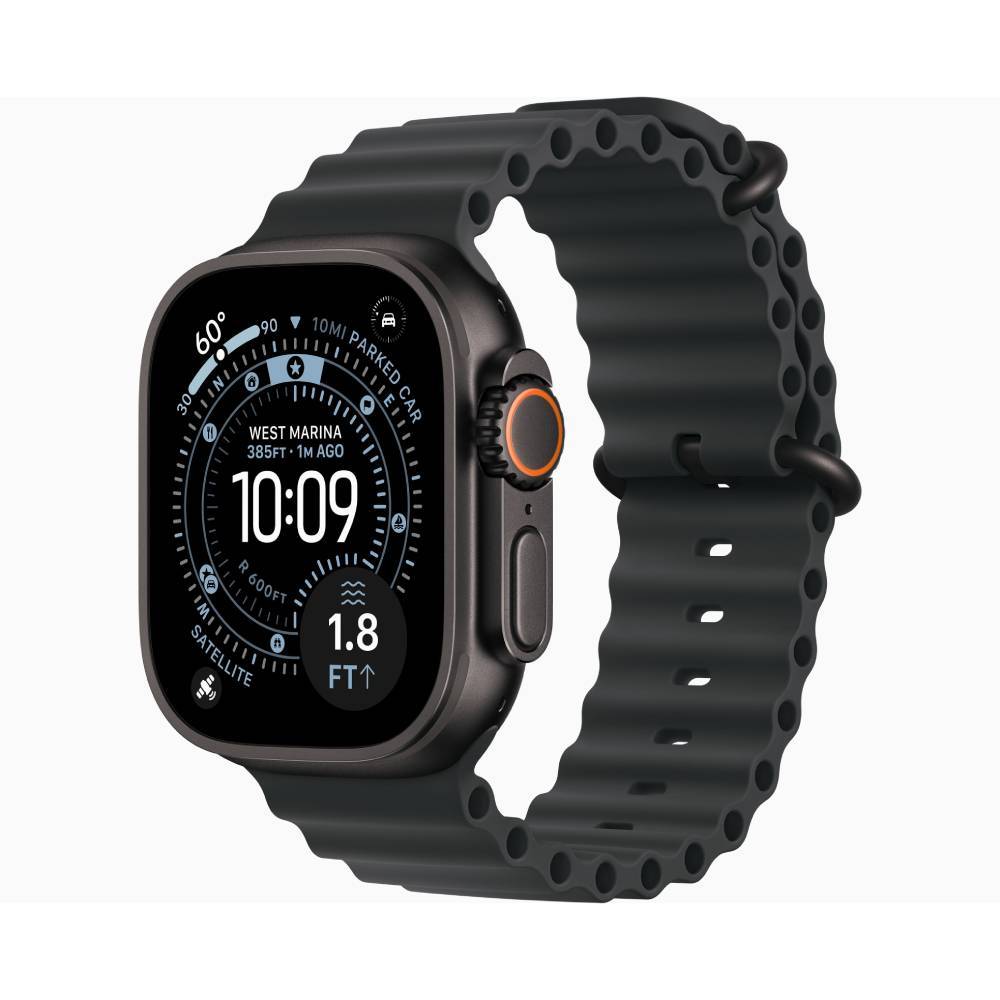 Apple Watch Ultra 3 Black Titanium Case with Ocean Band Black