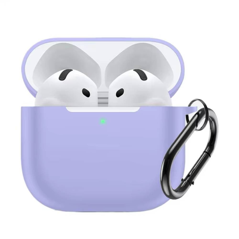 Силиконовый чехол c карабином для AirPods 4 Лавандовый