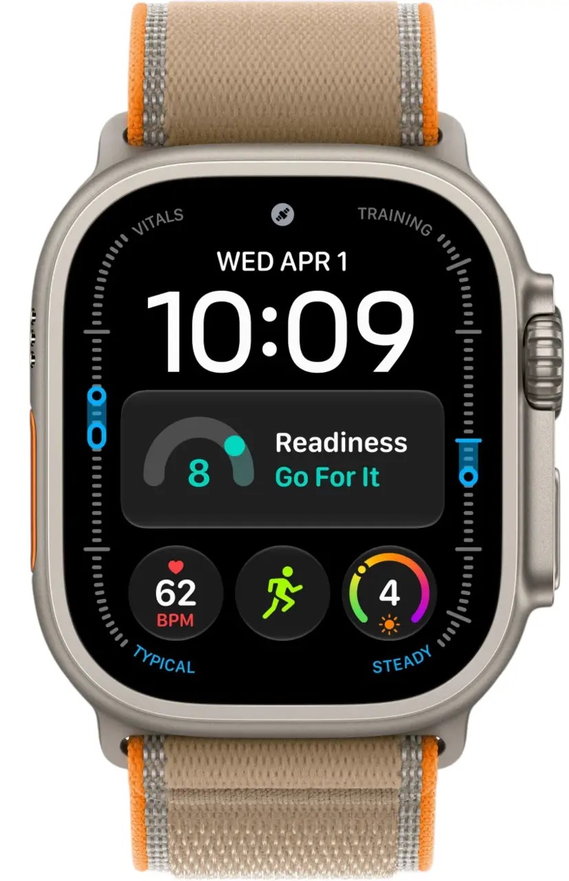 Apple Watch Ultra 4 Natural Titanium Case with Sand Trail Loop S/M