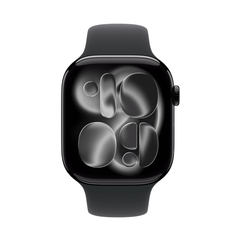 Apple Watch Series 11 GPS 42mm Jet Black Aluminum Case with Black Sport Band S/M