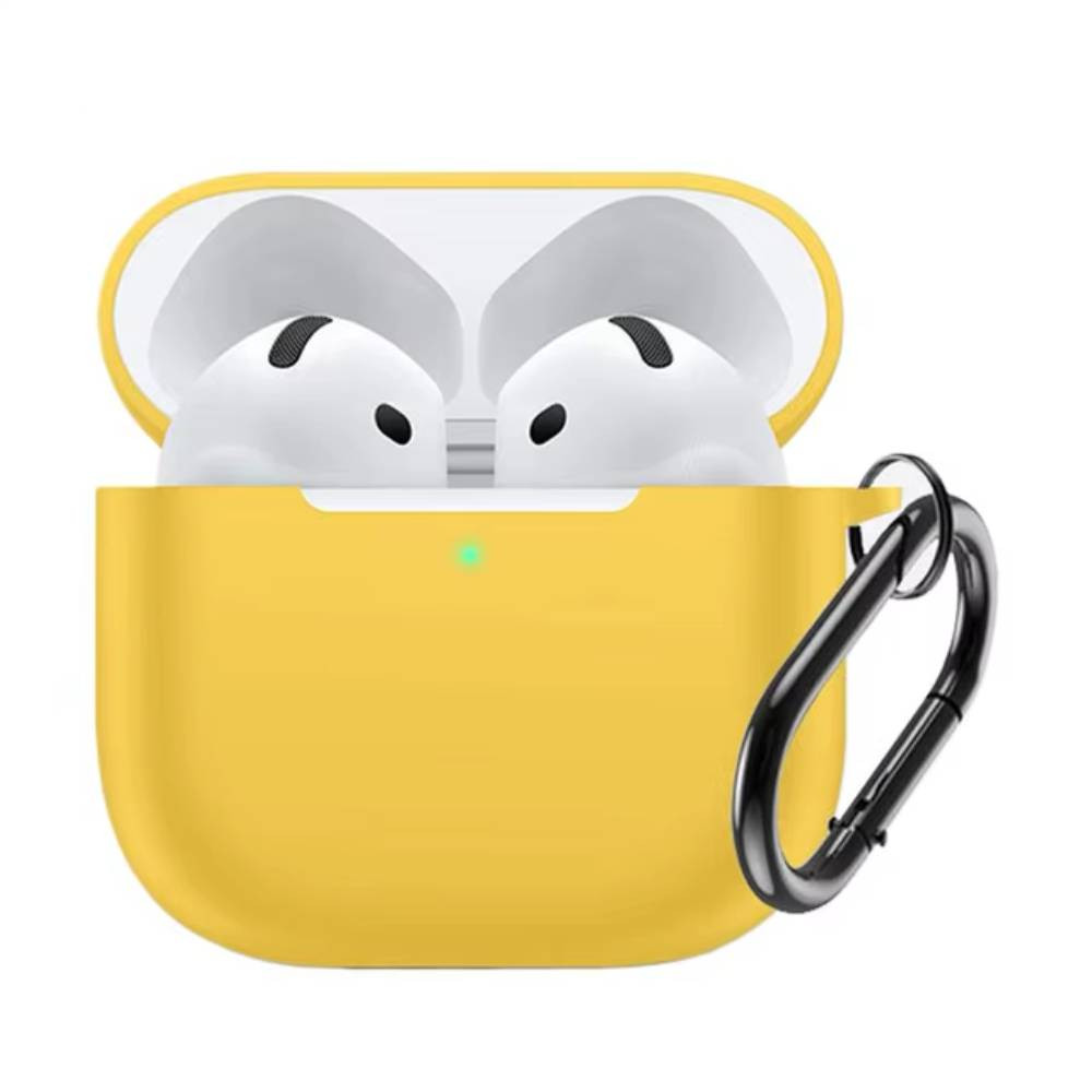 Силиконовый чехол c карабином для AirPods 4 Желтый