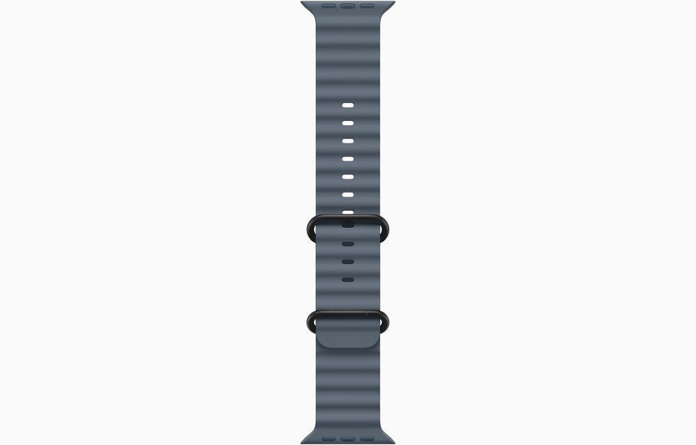 Apple Watch Ultra 3 Black Titanium Case with Ocean Band Anchor Blue