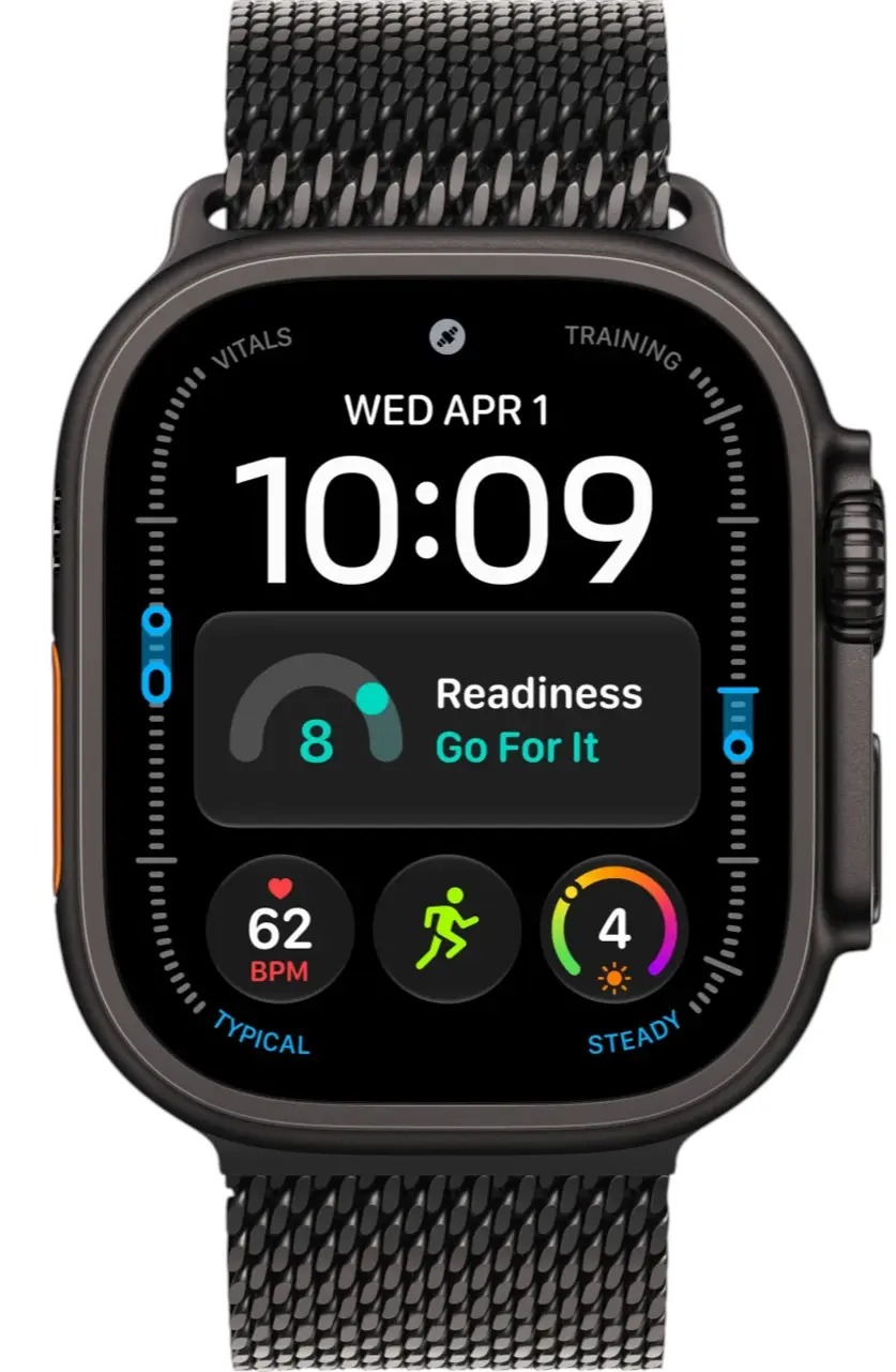Apple Watch Ultra 4 Black Titanium Case with Black Milanese Loop S