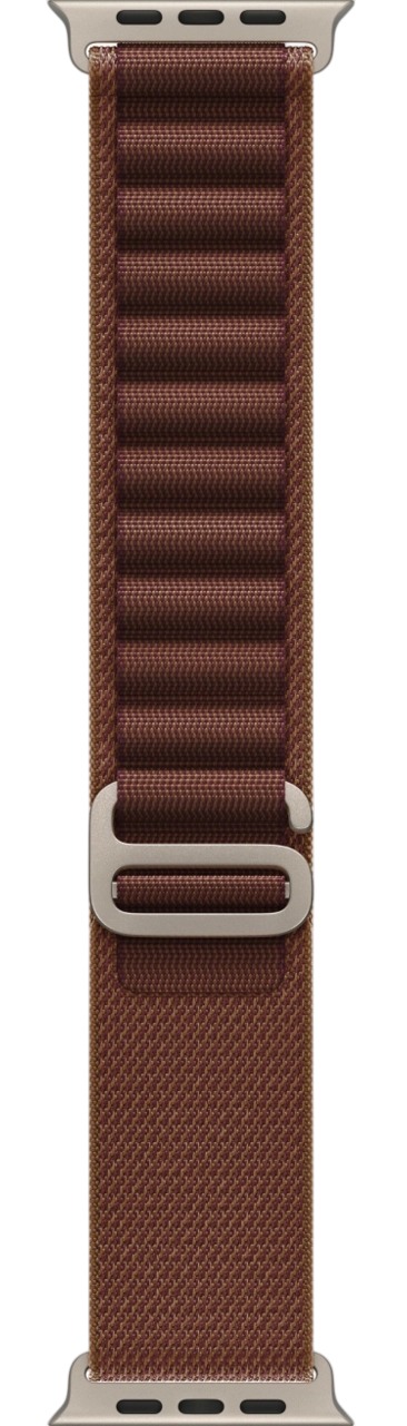 Apple Watch Ultra 4 Natural Titanium Case with Burgundy Alpine Loop S
