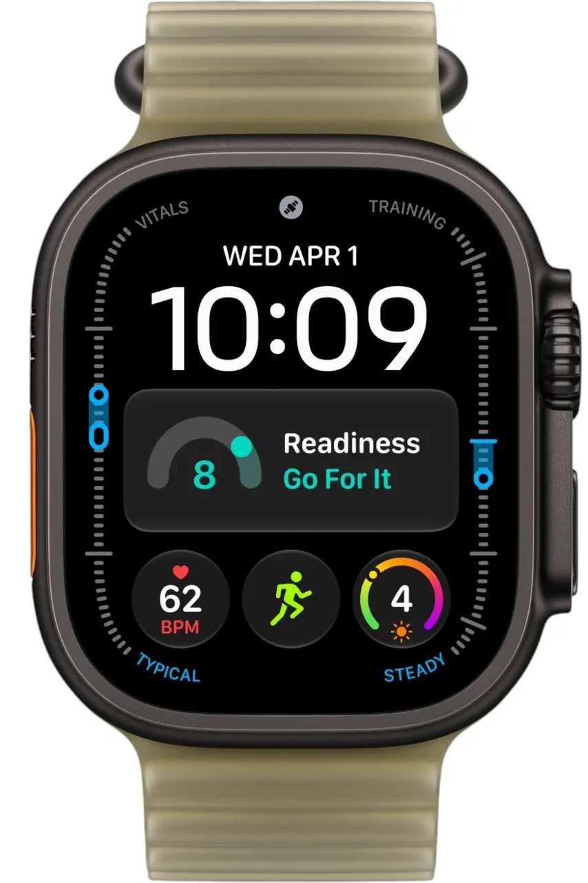 Apple Watch Ultra 4 Black Titanium Case with Translucent Kelp Ocean Band