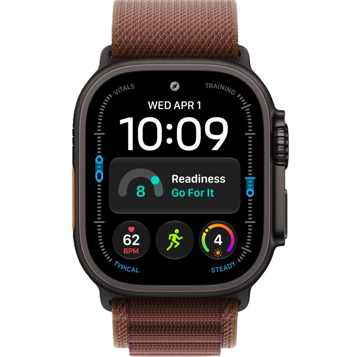 Apple Watch Ultra 4 Black Titanium Case with Burgundy Alpine Loop S