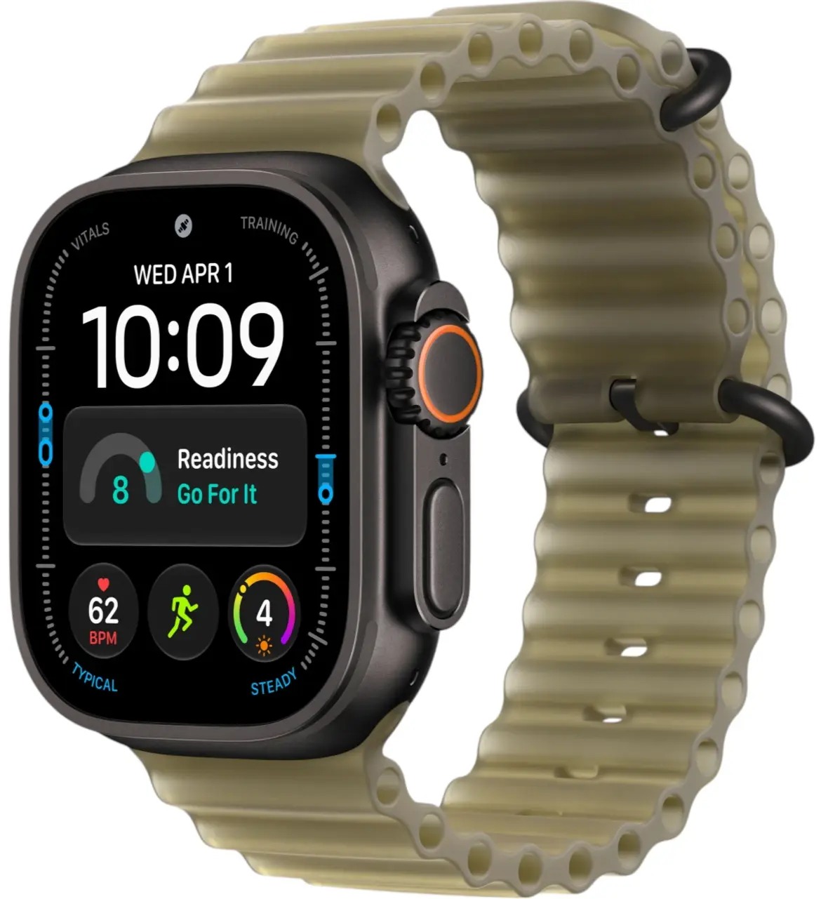 Apple Watch Ultra 4 Black Titanium Case with Translucent Kelp Ocean Band