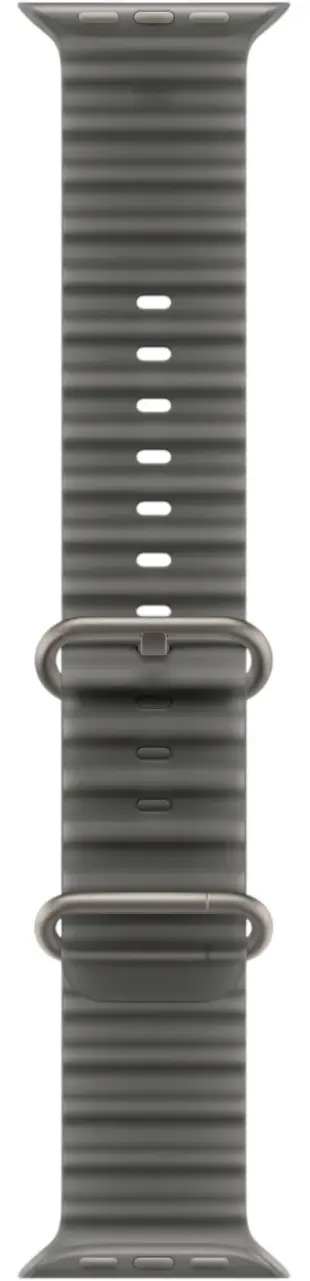 Apple Watch Ultra 4 Natural Titanium Case with Translucent Black Ocean Band