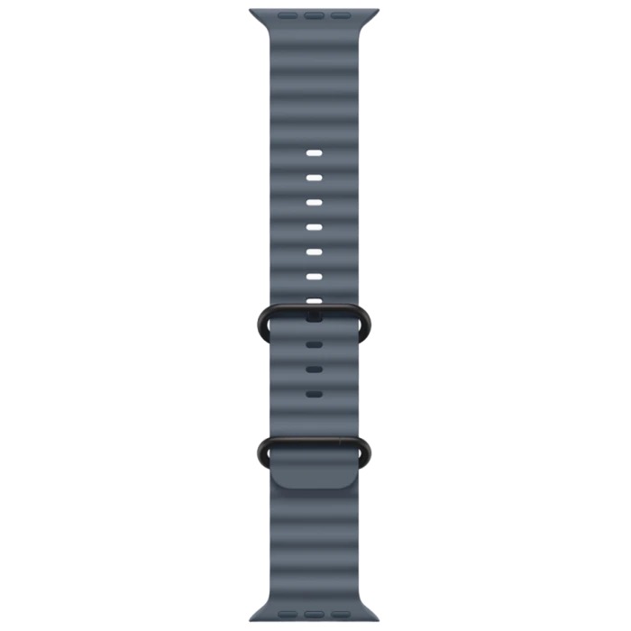 Apple Watch Ultra 3 Black Titanium Case with Ocean Band Anchor Blue