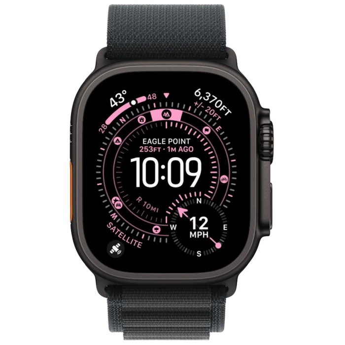 Apple Watch Ultra 3 Black Titanium Case with Alpine Loop Black L