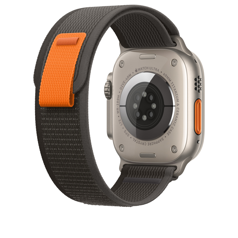 Ремешок для Apple Watch Ultra Trail Loop 49mm Black/Gray - M/L черно-серый