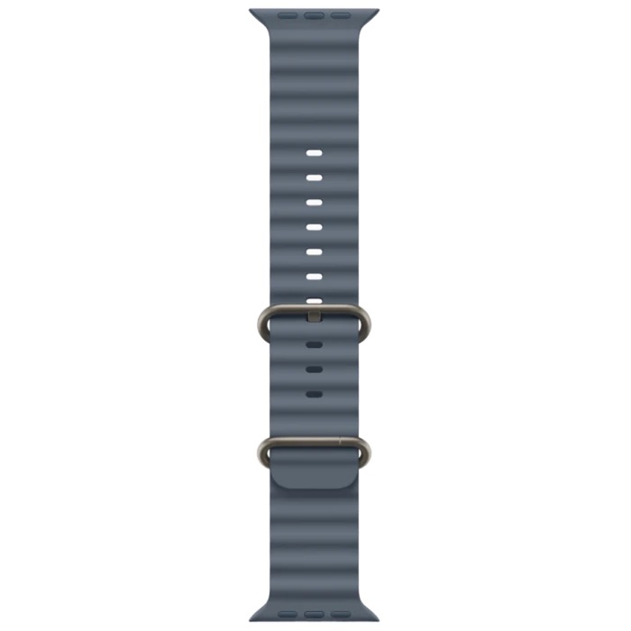 Apple Watch Ultra 3 Natural Titanium Case with Ocean Band Anchor Blue