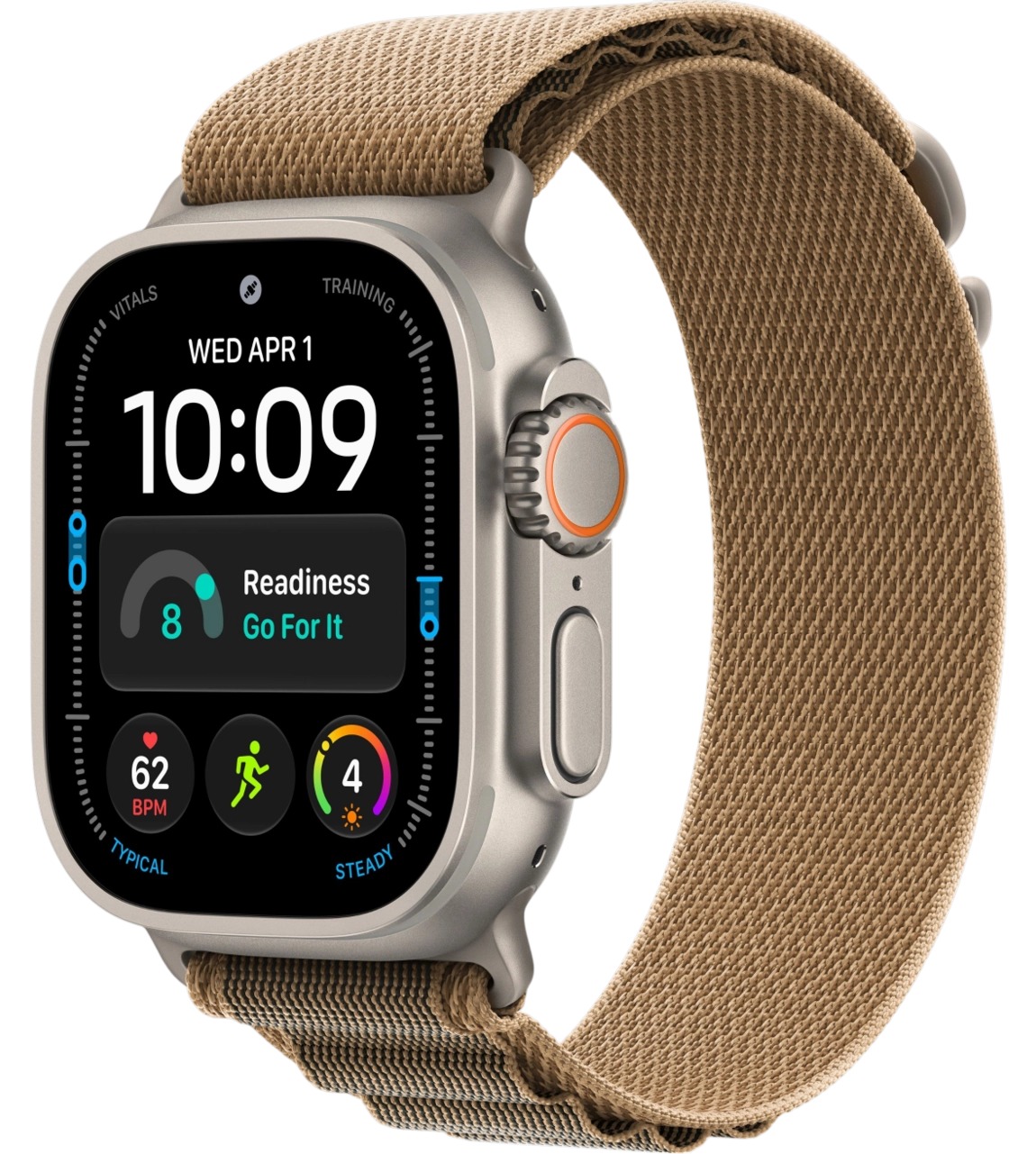 Apple Watch Ultra 4 Natural Titanium Case with Desert Alpine Loop S
