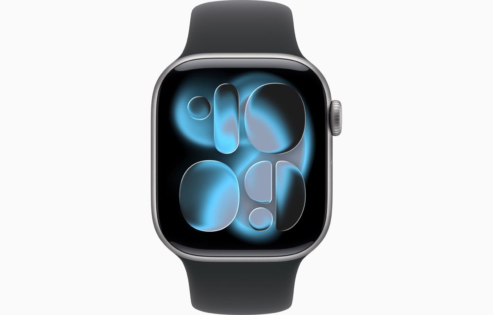 Apple Watch Series 11 GPS 46mm Space Gray Aluminum Case with Black Sport Band M/L