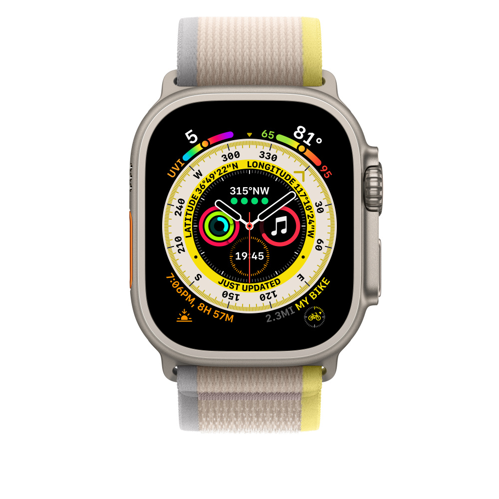 Ремешок для Apple Watch Ultra Trail Loop 49mm Yellow/Beige - M/L бежево-желтый