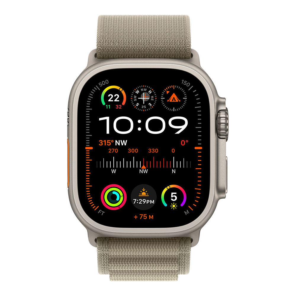 Apple Watch Ultra 2 with Olive Alpine Loop L