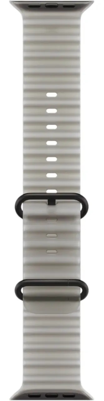 Apple Watch Ultra 4 Black Titanium Case with Translucent Gray Ocean Band