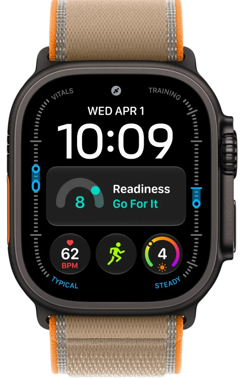 Apple Watch Ultra 4 Black Titanium Case with Sand Trail Loop S/M
