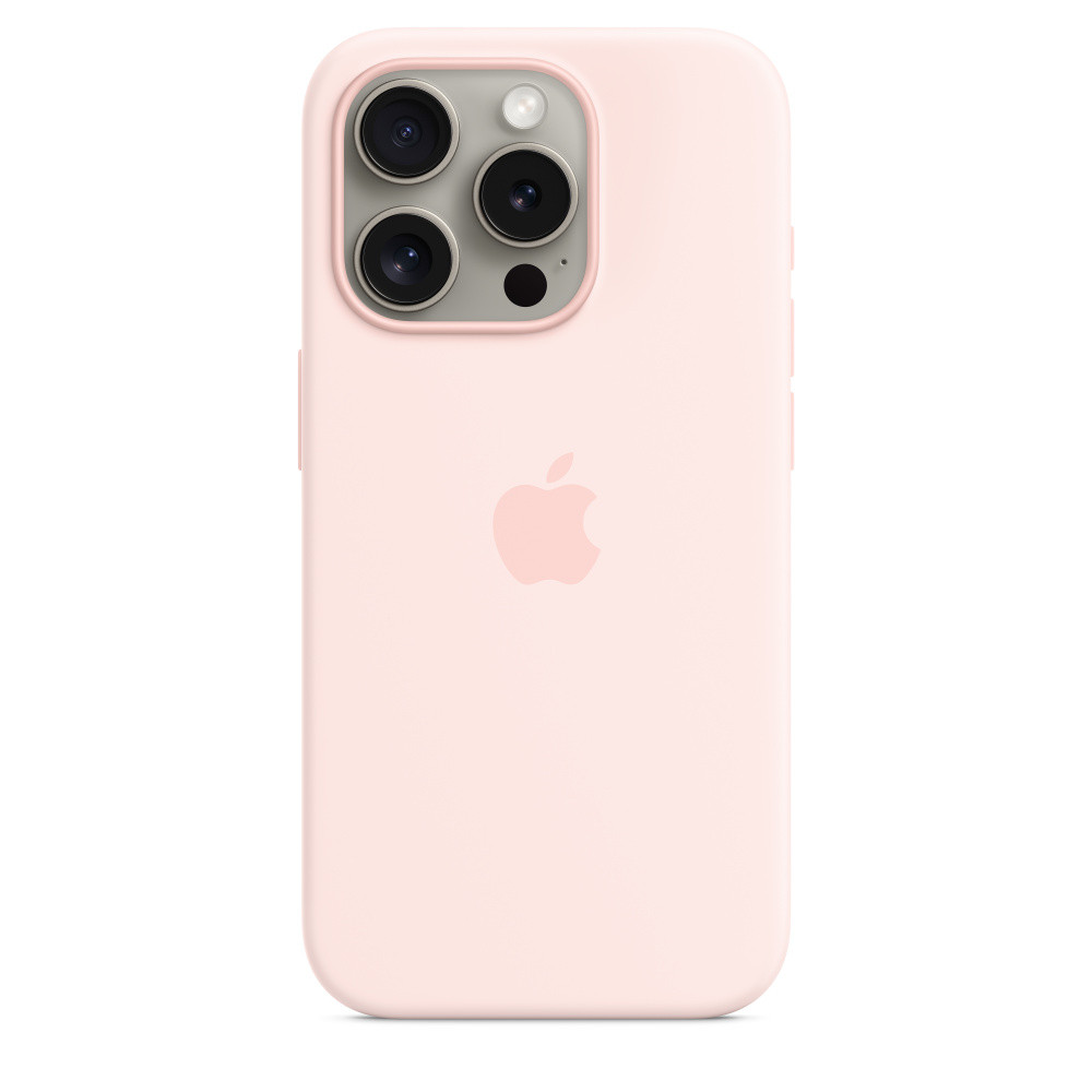Силиконовый чехол для iPhone 15 Pro Max Светло-розовый