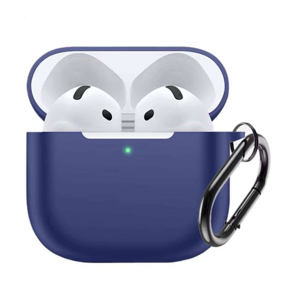 Силиконовый чехол c карабином для AirPods 4 Синий