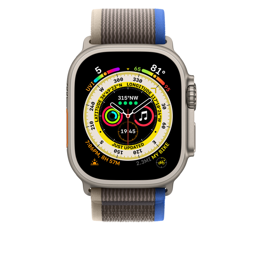 Ремешок для Apple Watch Ultra Trail Loop 49mm Blue/Gray - M/L серо-голубой