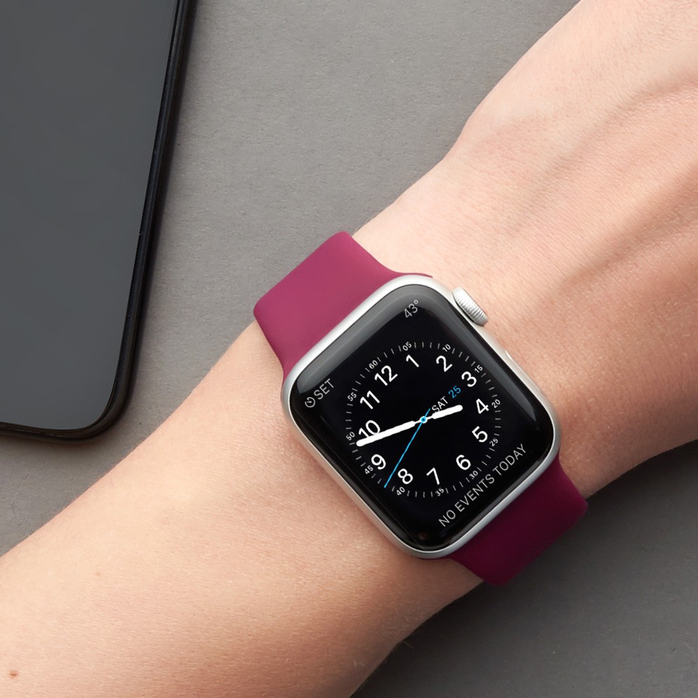 Ремешок Band Silicone для Apple Watch 42/44mm, силиконовый, (Бургунди)