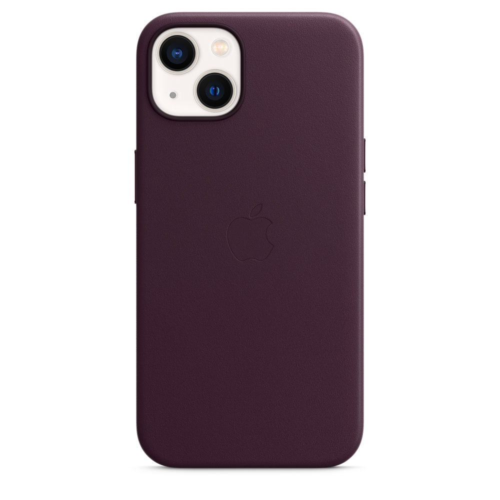 Кожаный чехол для iPhone 13, цвет «тёмная вишня»