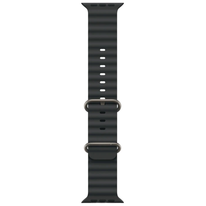 Apple Watch Ultra 3 Natural Titanium Case with Ocean Band Black